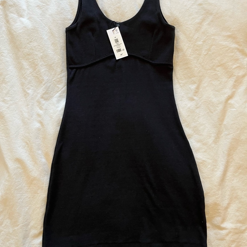 Size Medium Dynamite Ribbed Black Bustier Bodycon Mini Dress
